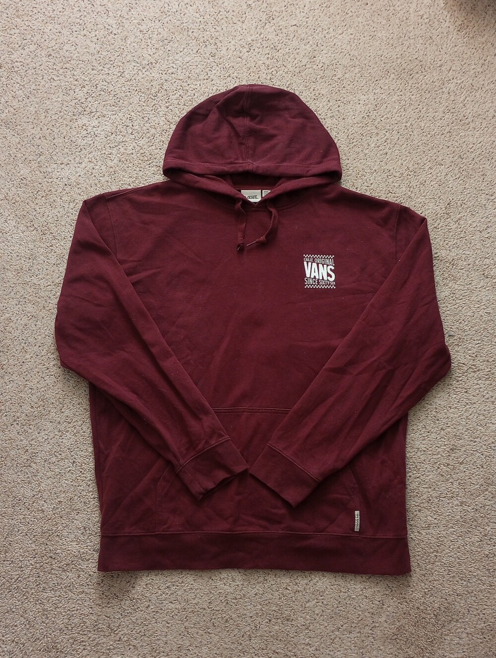 Vans Off The Wall Burgundy Hoodie Size XXL